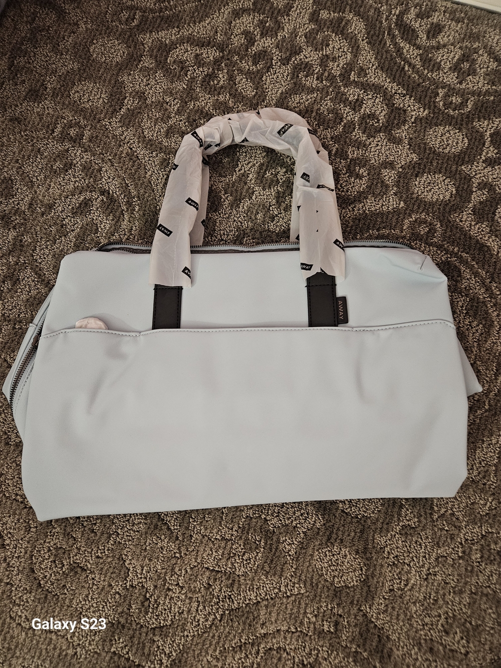 The Everywhere Bag in Light Blue Women's Tote Bag with Black Handles